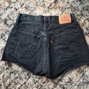 Levi's 501 Black Jean Shorts Cut-Off Style